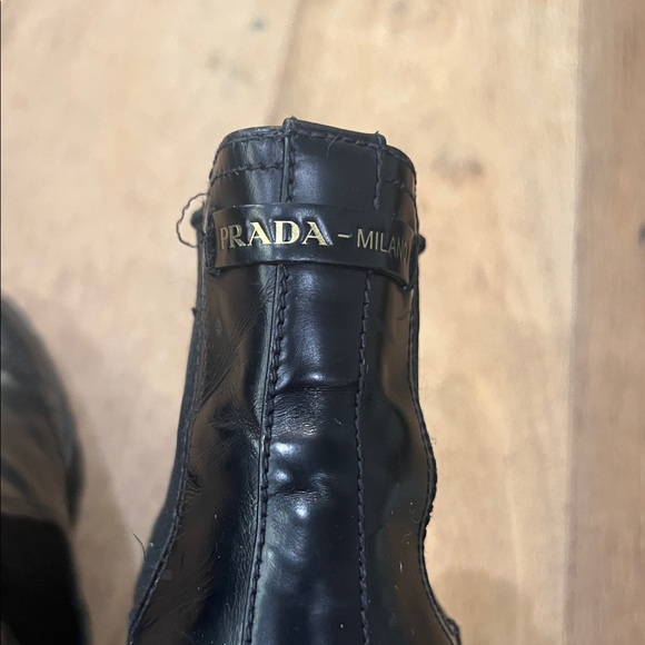 PRADA Black Leather Chelsea Boots